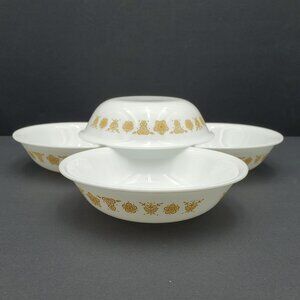 Corelle Butterfly Gold Dessert Fruit Sauce Berry Bowls Corning Gold Flowers Bowl